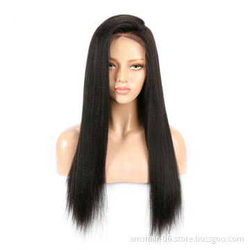 Cheap Kinky Straight 13x6 Lace Front Brazilian Human Hair Wigs Vendor Wholesale 150% Density Transparent Swiss Lace Frontal Wig